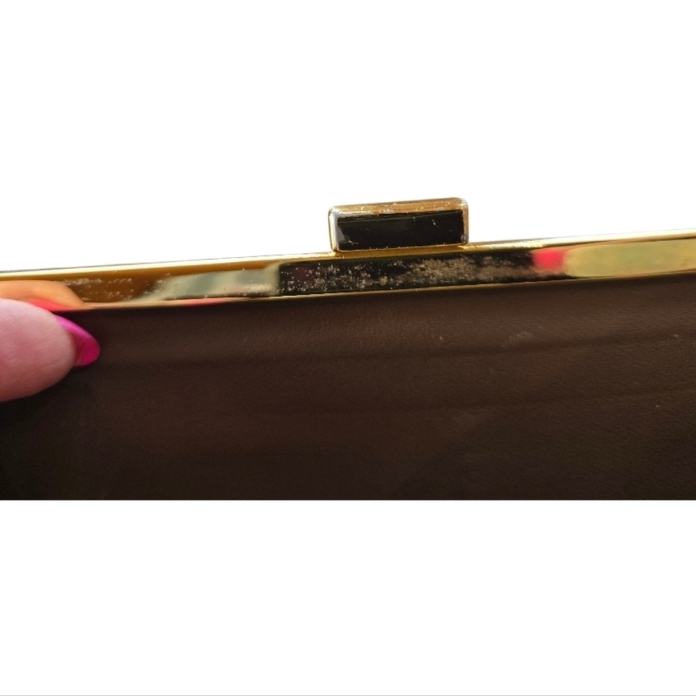 Givenchy Bordeaux Brown Leather Gold Kisslock Bifold Vintage Wallet - Picture 11 of 11
